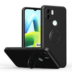 Funda Silicona Carcasa Ultrafina Goma con Magnetico Anillo de dedo Soporte QW1 para Xiaomi Redmi A2 Plus Negro