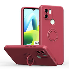 Funda Silicona Carcasa Ultrafina Goma con Magnetico Anillo de dedo Soporte QW1 para Xiaomi Redmi A2 Plus Rojo Rosa