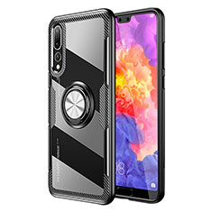 Funda Silicona Carcasa Ultrafina Goma con Magnetico Anillo de dedo Soporte R01 para Huawei P20 Pro Multicolor