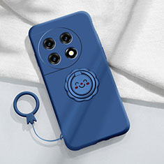 Funda Silicona Carcasa Ultrafina Goma con Magnetico Anillo de dedo Soporte S01 para OnePlus 11R 5G Azul