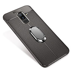 Funda Silicona Carcasa Ultrafina Goma con Magnetico Anillo de dedo Soporte S01 para Samsung Galaxy A6 Plus (2018) Gris