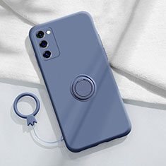 Funda Silicona Carcasa Ultrafina Goma con Magnetico Anillo de dedo Soporte S01 para Samsung Galaxy S20 FE (2022) 5G Gris Lavanda