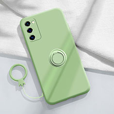 Funda Silicona Carcasa Ultrafina Goma con Magnetico Anillo de dedo Soporte S01 para Samsung Galaxy S20 FE 5G Verde