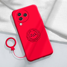 Funda Silicona Carcasa Ultrafina Goma con Magnetico Anillo de dedo Soporte S01 para Xiaomi Civi 3 5G Rojo