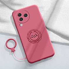 Funda Silicona Carcasa Ultrafina Goma con Magnetico Anillo de dedo Soporte S01 para Xiaomi Civi 3 5G Rosa Roja