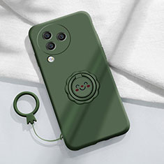 Funda Silicona Carcasa Ultrafina Goma con Magnetico Anillo de dedo Soporte S01 para Xiaomi Civi 3 5G Verde