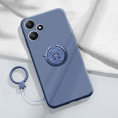 Funda Silicona Carcasa Ultrafina Goma con Magnetico Anillo de dedo Soporte S01 para Xiaomi Redmi 12 5G Gris Lavanda