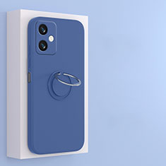Funda Silicona Carcasa Ultrafina Goma con Magnetico Anillo de dedo Soporte S01 para Xiaomi Redmi Note 12R Pro 5G Azul
