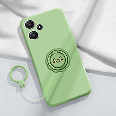 Funda Silicona Carcasa Ultrafina Goma con Magnetico Anillo de dedo Soporte S02 para Xiaomi Redmi 12 5G Verde