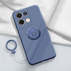 Funda Silicona Carcasa Ultrafina Goma con Magnetico Anillo de dedo Soporte S02 para Xiaomi Redmi Note 13 5G Gris Lavanda