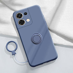 Funda Silicona Carcasa Ultrafina Goma con Magnetico Anillo de dedo Soporte S04 para Xiaomi Redmi Note 13 5G Gris Lavanda