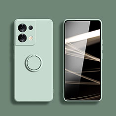 Funda Silicona Carcasa Ultrafina Goma con Magnetico Anillo de dedo Soporte S05 para Xiaomi Redmi Note 13 Pro 5G Menta Verde