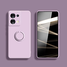 Funda Silicona Carcasa Ultrafina Goma con Magnetico Anillo de dedo Soporte S05 para Xiaomi Redmi Note 13 Pro 5G Purpura Claro