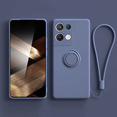Funda Silicona Carcasa Ultrafina Goma con Magnetico Anillo de dedo Soporte S06 para Xiaomi Redmi Note 13 5G Gris Lavanda