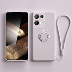 Funda Silicona Carcasa Ultrafina Goma con Magnetico Anillo de dedo Soporte S06 para Xiaomi Redmi Note 13 5G Purpura Claro