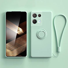 Funda Silicona Carcasa Ultrafina Goma con Magnetico Anillo de dedo Soporte S06 para Xiaomi Redmi Note 13 Pro 5G Menta Verde