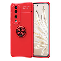 Funda Silicona Carcasa Ultrafina Goma con Magnetico Anillo de dedo Soporte SD1 para Huawei Honor 70 Pro 5G Rojo