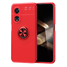 Funda Silicona Carcasa Ultrafina Goma con Magnetico Anillo de dedo Soporte SD1 para Huawei Honor X5 Plus Rojo