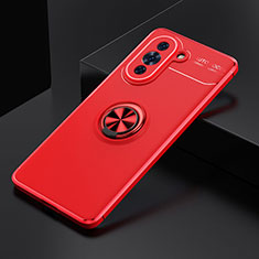 Funda Silicona Carcasa Ultrafina Goma con Magnetico Anillo de dedo Soporte SD1 para Huawei Nova 10 Rojo