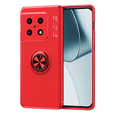 Funda Silicona Carcasa Ultrafina Goma con Magnetico Anillo de dedo Soporte SD1 para OnePlus 10 Pro 5G Rojo