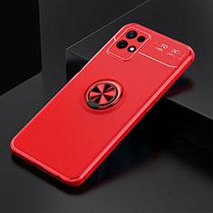 Funda Silicona Carcasa Ultrafina Goma con Magnetico Anillo de dedo Soporte SD1 para Realme 8i Rojo