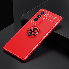 Funda Silicona Carcasa Ultrafina Goma con Magnetico Anillo de dedo Soporte SD1 para Realme GT Master Explorer 5G Rojo