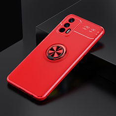 Funda Silicona Carcasa Ultrafina Goma con Magnetico Anillo de dedo Soporte SD1 para Realme GT Neo 2T 5G Rojo