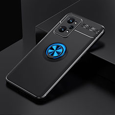 Funda Silicona Carcasa Ultrafina Goma con Magnetico Anillo de dedo Soporte SD1 para Realme GT Neo 3T 5G Azul y Negro