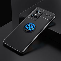 Funda Silicona Carcasa Ultrafina Goma con Magnetico Anillo de dedo Soporte SD1 para Realme GT Neo3 5G Azul y Negro