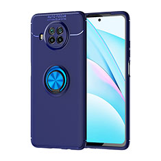 Funda Silicona Carcasa Ultrafina Goma con Magnetico Anillo de dedo Soporte SD1 para Xiaomi Mi 10T Lite 5G Azul