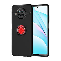 Funda Silicona Carcasa Ultrafina Goma con Magnetico Anillo de dedo Soporte SD1 para Xiaomi Mi 10T Lite 5G Rojo y Negro