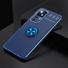 Funda Silicona Carcasa Ultrafina Goma con Magnetico Anillo de dedo Soporte SD1 para Xiaomi Mi 12T 5G Azul