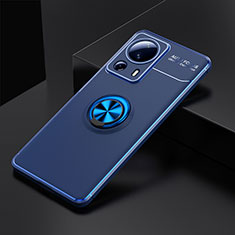 Funda Silicona Carcasa Ultrafina Goma con Magnetico Anillo de dedo Soporte SD1 para Xiaomi Mi 13 Lite 5G Azul
