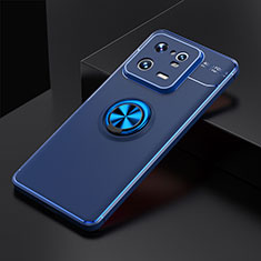 Funda Silicona Carcasa Ultrafina Goma con Magnetico Anillo de dedo Soporte SD1 para Xiaomi Mi 13 Pro 5G Azul