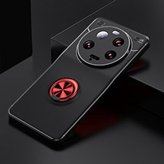 Funda Silicona Carcasa Ultrafina Goma con Magnetico Anillo de dedo Soporte SD1 para Xiaomi Mi 13 Ultra 5G Rojo y Negro