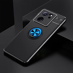 Funda Silicona Carcasa Ultrafina Goma con Magnetico Anillo de dedo Soporte SD1 para Xiaomi Mi 13T Pro 5G Azul y Negro