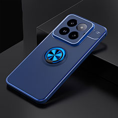 Funda Silicona Carcasa Ultrafina Goma con Magnetico Anillo de dedo Soporte SD1 para Xiaomi Mi 14 5G Azul