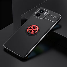 Funda Silicona Carcasa Ultrafina Goma con Magnetico Anillo de dedo Soporte SD1 para Xiaomi Poco C50 Rojo y Negro