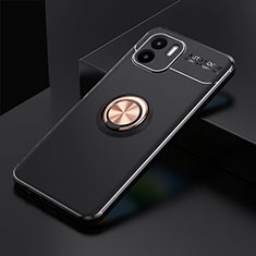 Funda Silicona Carcasa Ultrafina Goma con Magnetico Anillo de dedo Soporte SD1 para Xiaomi Poco C51 Oro y Negro