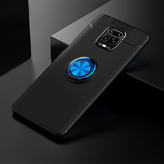 Funda Silicona Carcasa Ultrafina Goma con Magnetico Anillo de dedo Soporte SD1 para Xiaomi Poco M2 Pro Azul y Negro