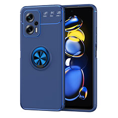 Funda Silicona Carcasa Ultrafina Goma con Magnetico Anillo de dedo Soporte SD1 para Xiaomi Poco X4 GT 5G Azul