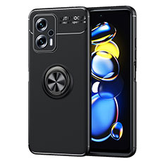 Funda Silicona Carcasa Ultrafina Goma con Magnetico Anillo de dedo Soporte SD1 para Xiaomi Poco X4 GT 5G Negro