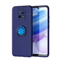 Funda Silicona Carcasa Ultrafina Goma con Magnetico Anillo de dedo Soporte SD1 para Xiaomi Redmi 10X 5G Azul