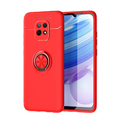 Funda Silicona Carcasa Ultrafina Goma con Magnetico Anillo de dedo Soporte SD1 para Xiaomi Redmi 10X 5G Rojo