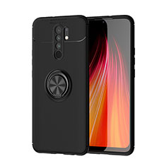 Funda Silicona Carcasa Ultrafina Goma con Magnetico Anillo de dedo Soporte SD1 para Xiaomi Redmi 9 Negro