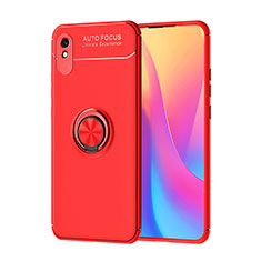 Funda Silicona Carcasa Ultrafina Goma con Magnetico Anillo de dedo Soporte SD1 para Xiaomi Redmi 9AT Rojo