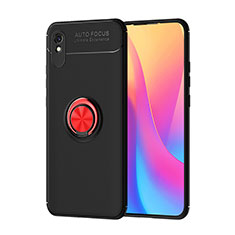 Funda Silicona Carcasa Ultrafina Goma con Magnetico Anillo de dedo Soporte SD1 para Xiaomi Redmi 9AT Rojo y Negro