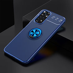 Funda Silicona Carcasa Ultrafina Goma con Magnetico Anillo de dedo Soporte SD1 para Xiaomi Redmi Note 11 4G (2022) Azul