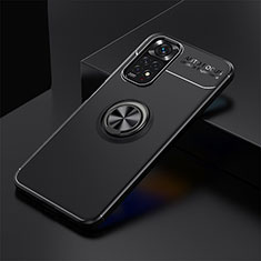 Funda Silicona Carcasa Ultrafina Goma con Magnetico Anillo de dedo Soporte SD1 para Xiaomi Redmi Note 11 4G (2022) Negro