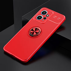 Funda Silicona Carcasa Ultrafina Goma con Magnetico Anillo de dedo Soporte SD1 para Xiaomi Redmi Note 12 4G Rojo